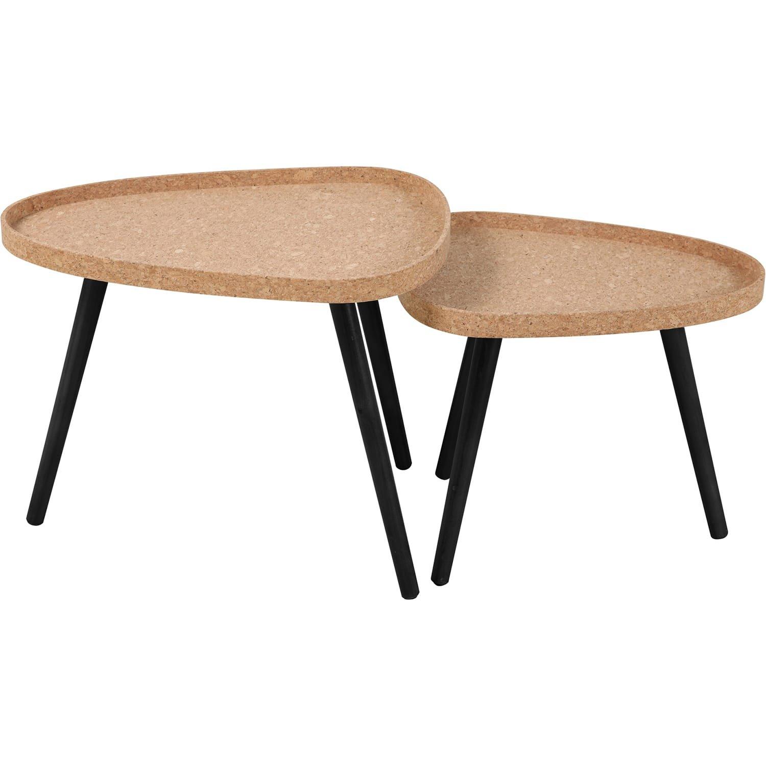 mutoni Table d'appoint Frabsta naturel (set de 2)  