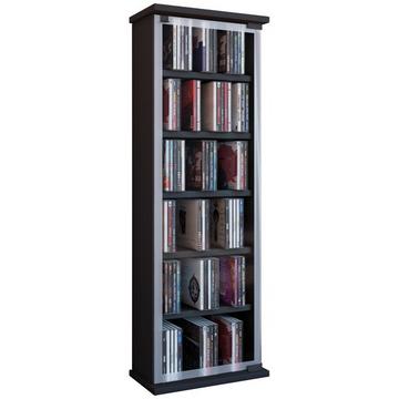 Bois CD DVD Stand Étagère Rangement Étagère sur pied Support Classic Porte en verre