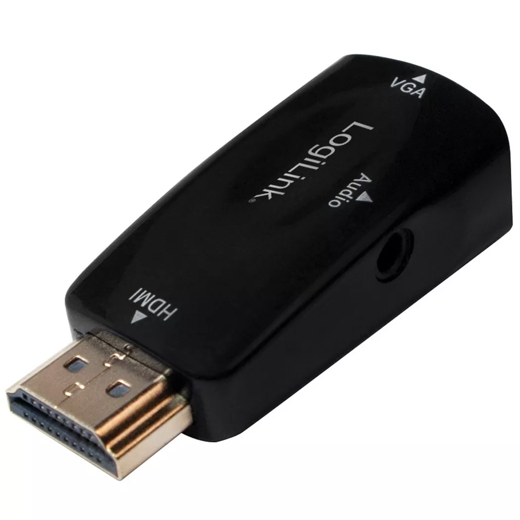 LogiLink CV0107 Kabeladapter HDMI VGA Schwarz