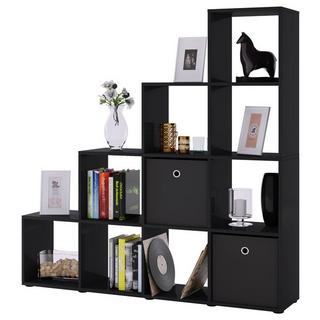 VCM Holzregal stehend | platzsparendes Regal | Maße:  H. 139 x B. 143 x T. 29 cm | Elegantes Regal stehend | Aufbewahrungsregal | Bücherregal  |  