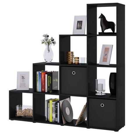 VCM Holzregal stehend | platzsparendes Regal | Maße:  H. 139 x B. 143 x T. 29 cm | Elegantes Regal stehend | Aufbewahrungsregal | Bücherregal  |  