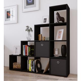 VCM Holzregal stehend | platzsparendes Regal | Maße:  H. 139 x B. 143 x T. 29 cm | Elegantes Regal stehend | Aufbewahrungsregal | Bücherregal  |  