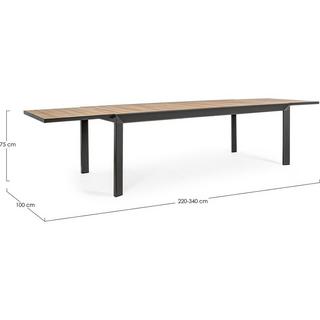 mutoni Table extensible de jardin Belmar nature 220-340x100  