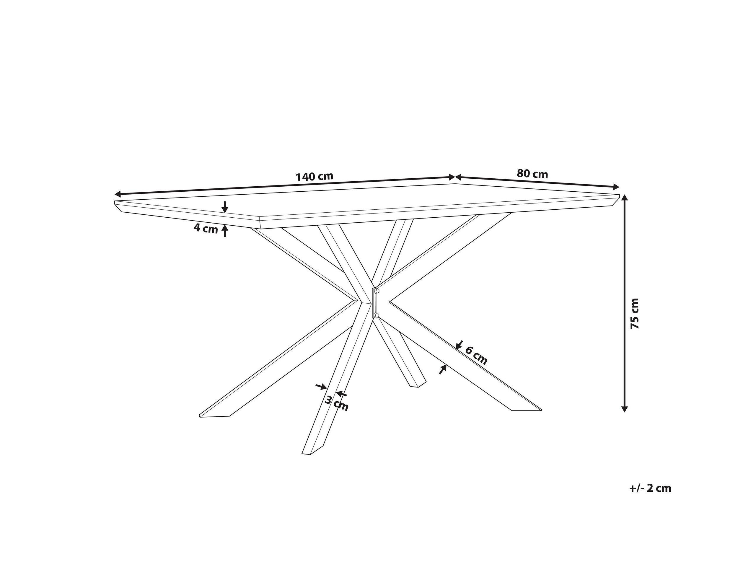 Beliani Table de repas en MDF Industriel SPECTRA  