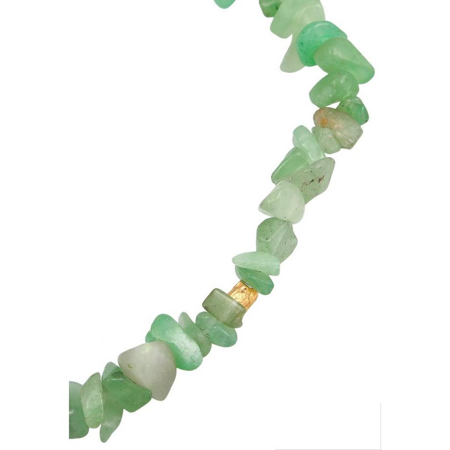 Elli  Fußschmuck Aventurin Splitter Bead 925 Silber Vergoldet 