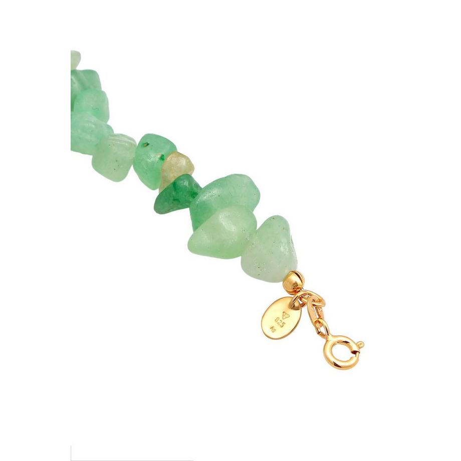 Elli  Fußschmuck Aventurin Splitter Bead 925 Silber Vergoldet 