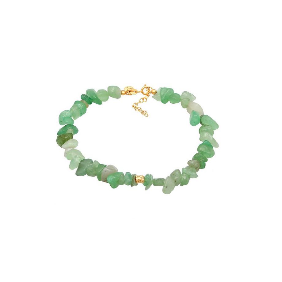 Elli  Fußschmuck Aventurin Splitter Bead 925 Silber Vergoldet 