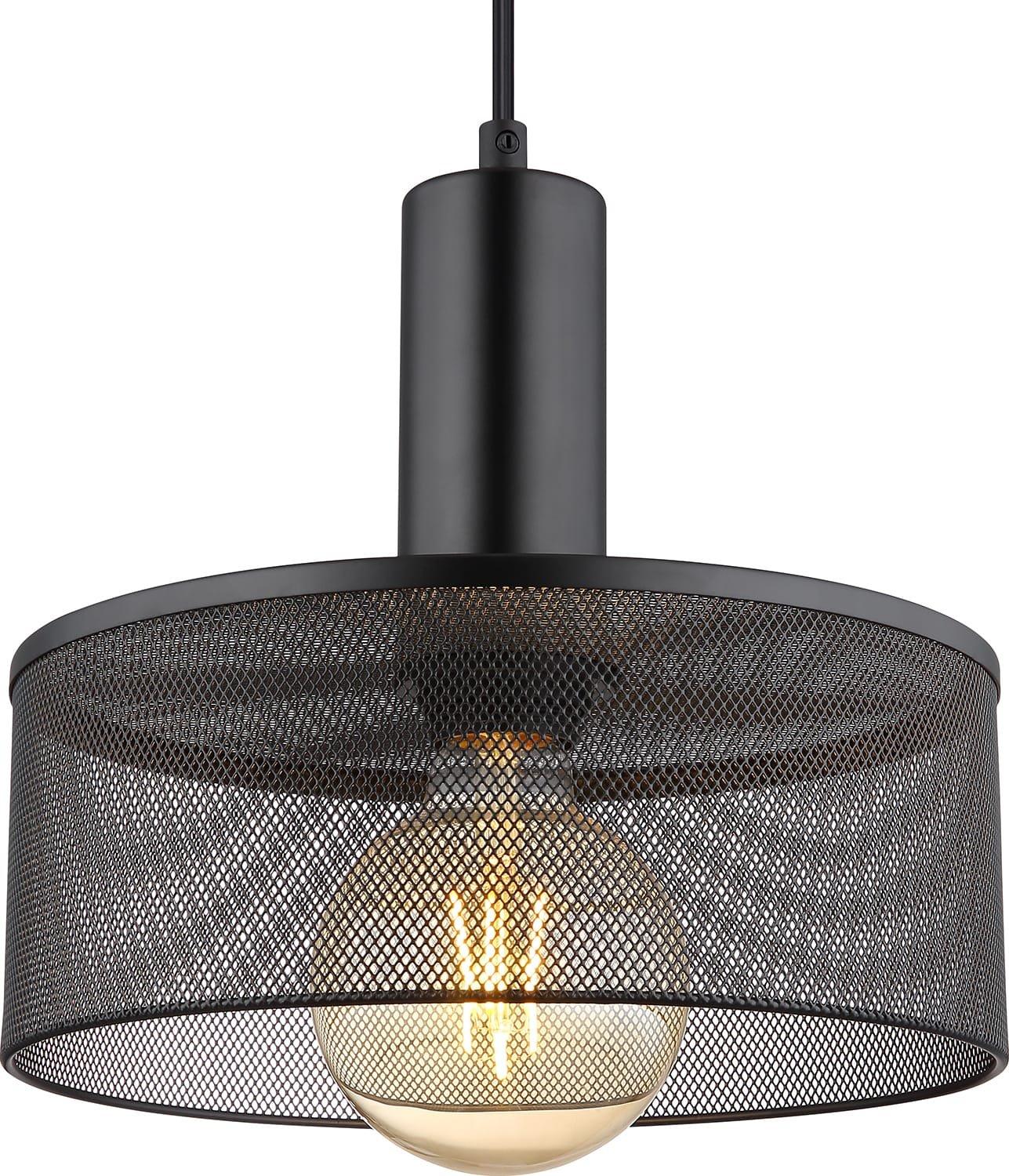 mutoni Lampe à suspension Jedd métal noir mat 25 1xE27  