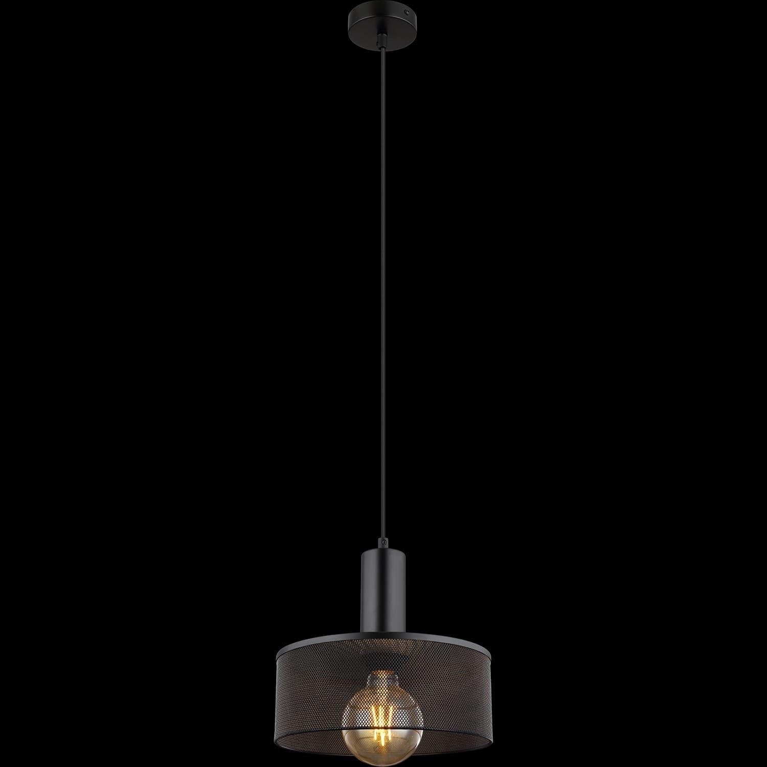 mutoni Lampe à suspension Jedd métal noir mat 25 1xE27  