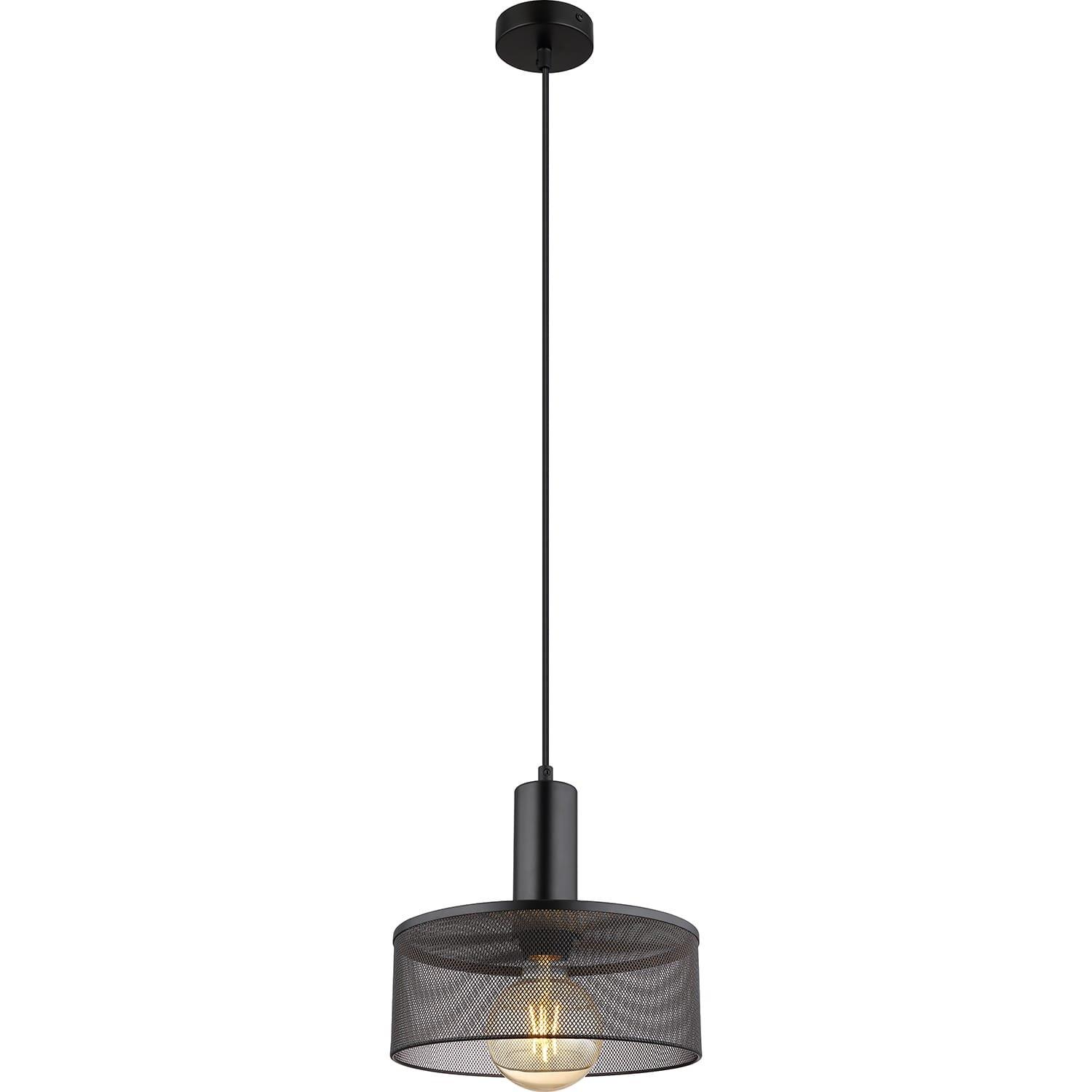 mutoni Lampe à suspension Jedd métal noir mat 25 1xE27  