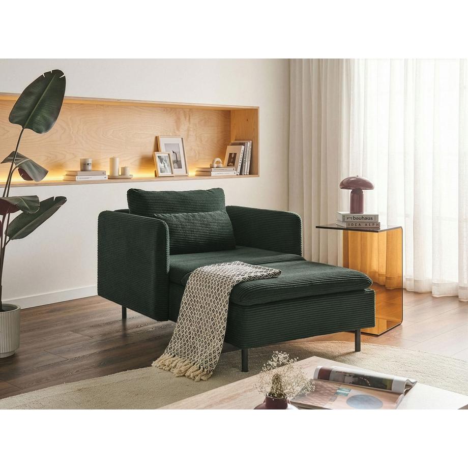 Beliani Chaise longue en Velours côtelé  EGERIS  