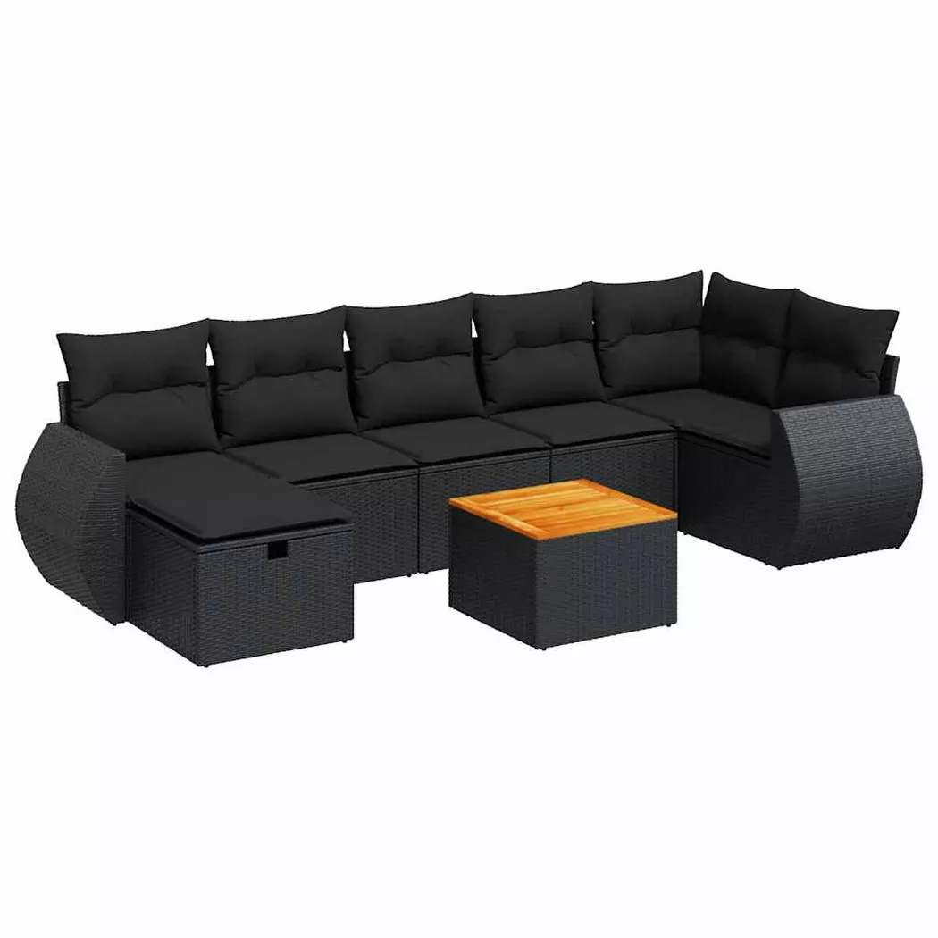 VidaXL - Gartensofa set poly-rattan, One Size, Schwarz