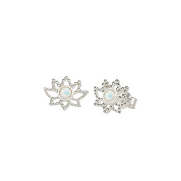 Boucle d'oreille plaquée argent avec perles "Lotus Charme"