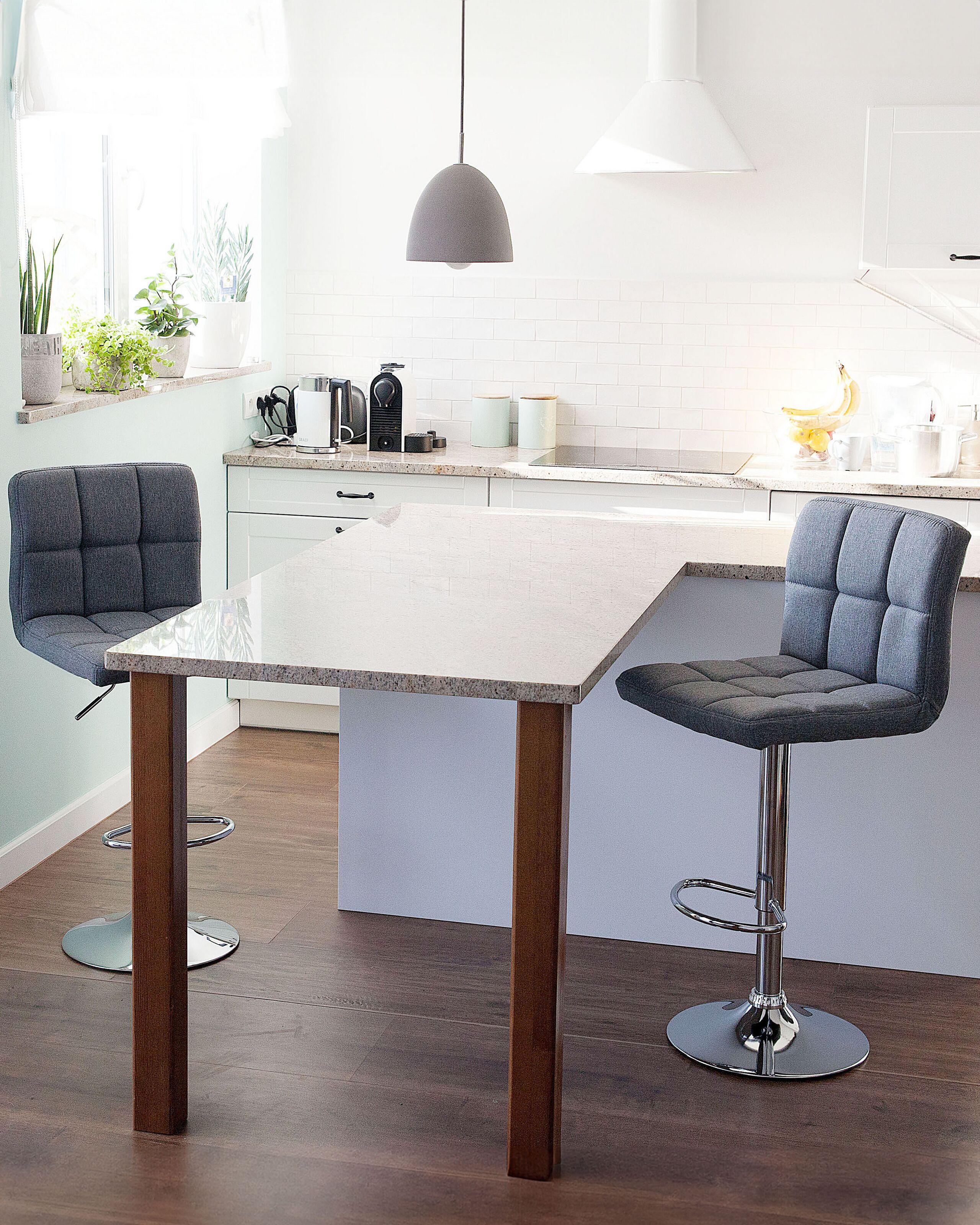 Beliani Set di 2 sedie alte en Tessuto Moderno MARION  