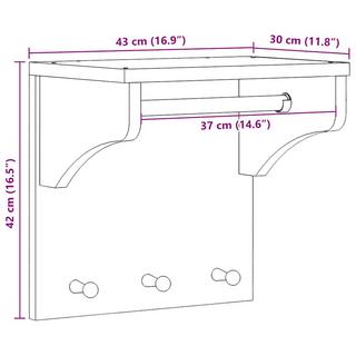 VidaXL appendiabiti da parete Legno di pino  