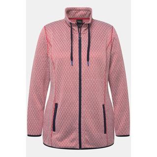 Ulla Popken  Sweatjacke, Stehkragen, farbige Nähte, elastische Paspel 