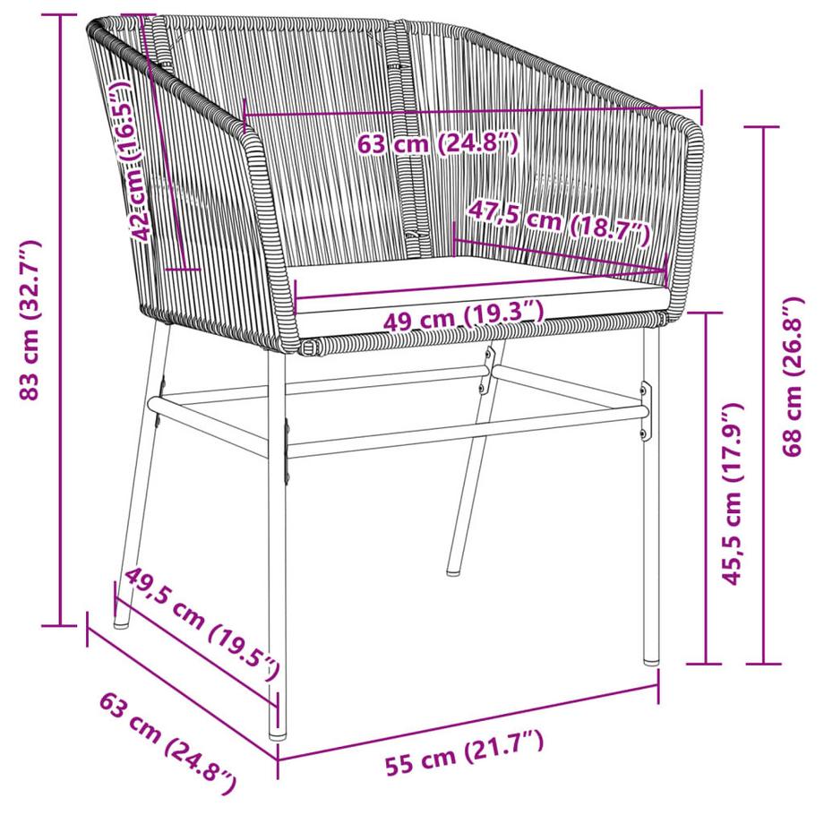 VidaXL Gartenstuhl poly-rattan  