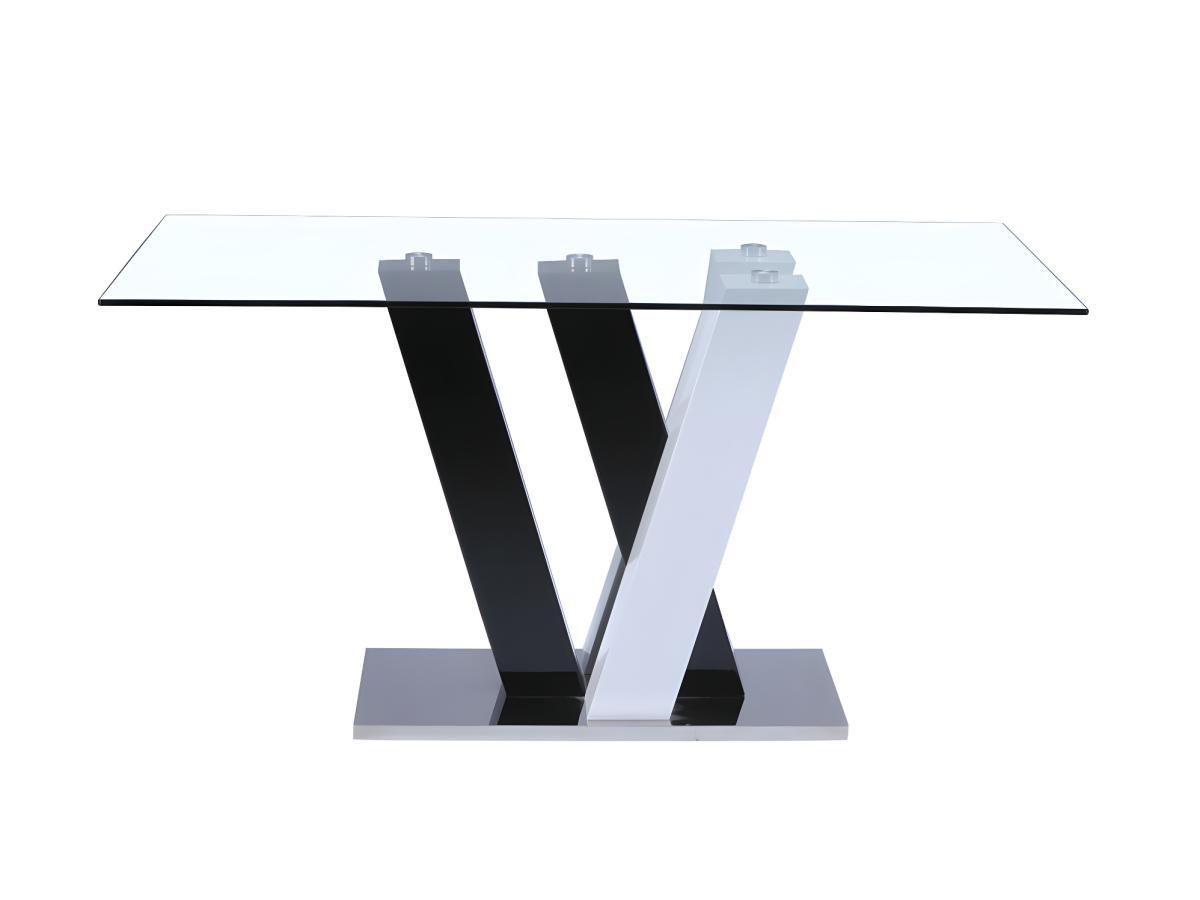 Vente-unique Table à  manger WINCH 6 cous MDF Verre trempé  