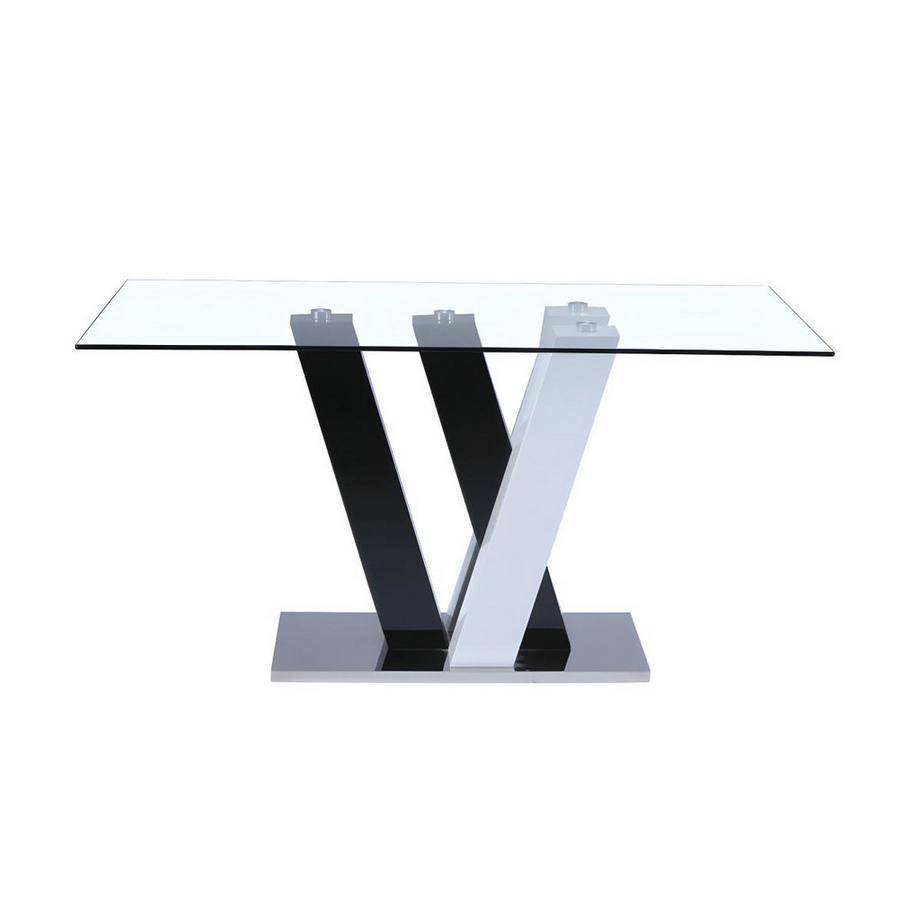 Vente-unique Table à  manger WINCH 6 cous MDF Verre trempé  