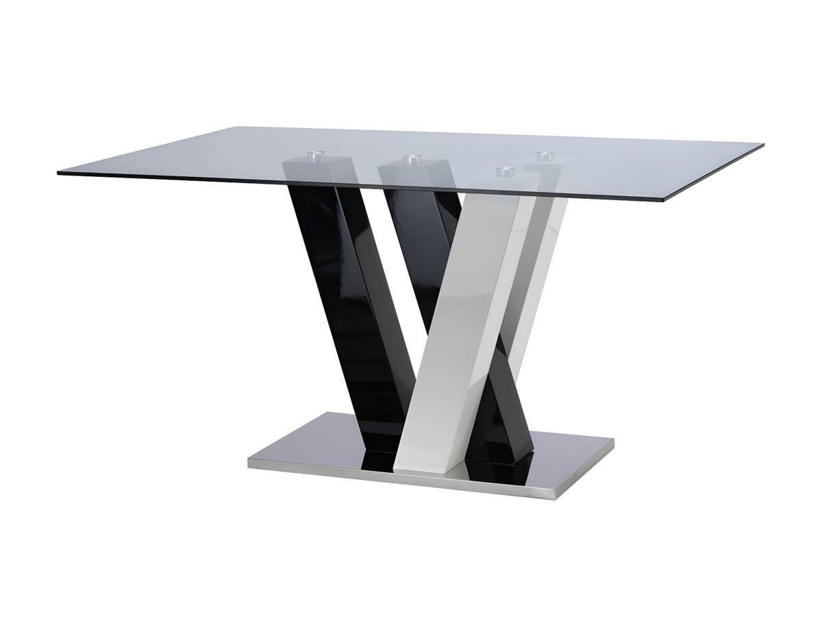 Vente-unique Table à  manger WINCH 6 cous MDF Verre trempé  