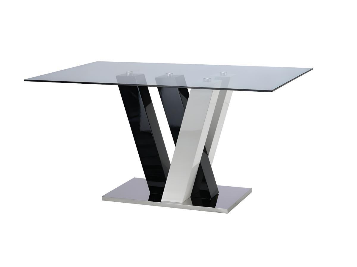 Vente-unique Table à  manger WINCH 6 cous MDF Verre trempé  