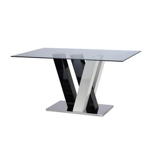 Vente-unique Table à  manger WINCH 6 cous MDF Verre trempé  