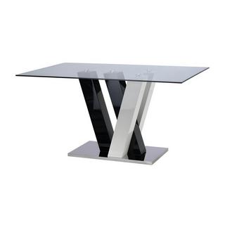 Vente-unique Table à  manger WINCH 6 cous MDF Verre trempé  