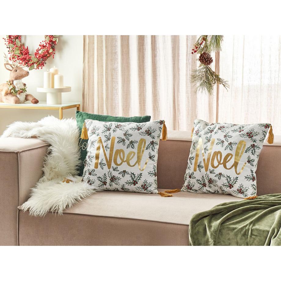 Beliani Dekokissen 2er Set aus Baumwolle Modern ZAMIA  