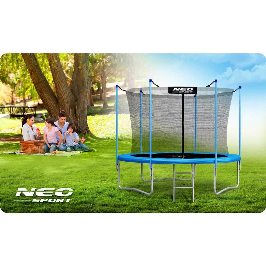 B2X  8ft/252cm Gartentrampolin mit Innennetz und Neo-Sport-Leiter 