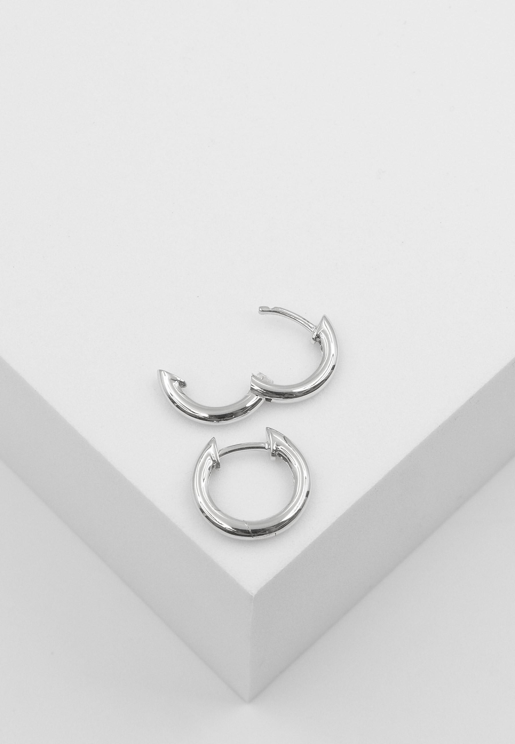 MUAU Schmuck  Creolen Weissgold 750, 13mm 