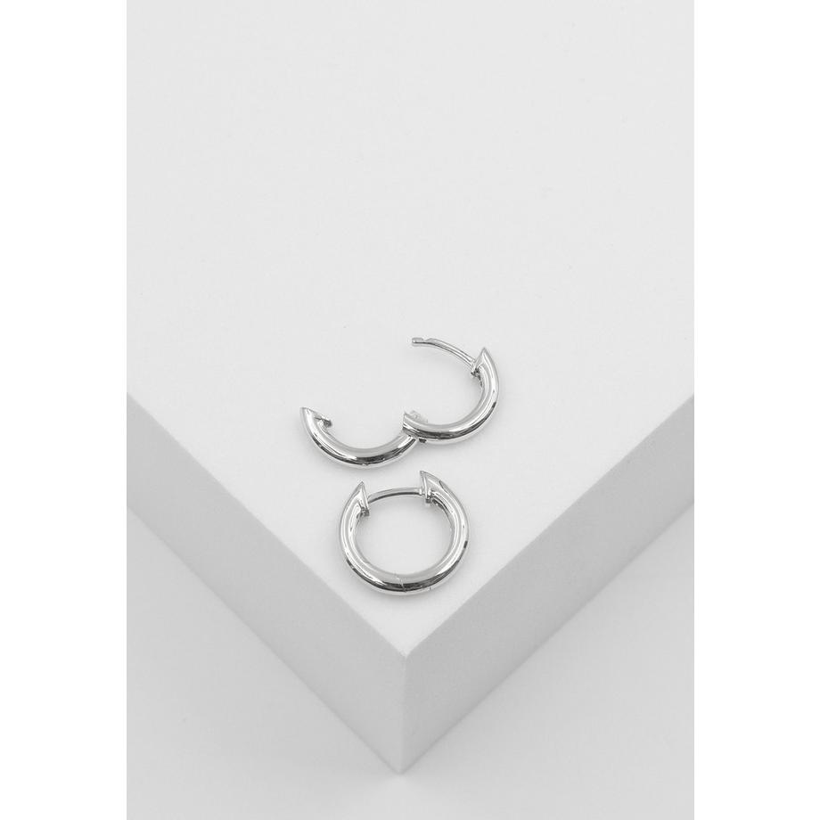 MUAU Schmuck  Creolen Weissgold 750, 13mm 