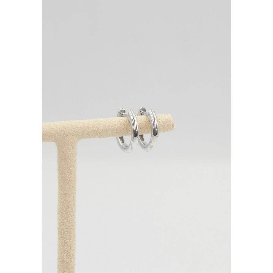 MUAU Schmuck  Creolen Weissgold 750, 13mm 