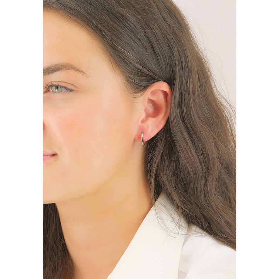 MUAU Schmuck  Creolen Weissgold 750, 13mm 