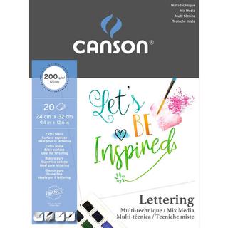 CANSON CANSON Letteringblock 24x32cm 400109829 20 Blatt, natural white, 200g  