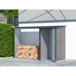 Vente-unique Casetta per ceppi di legno Metallo magazzino Acciaio galvanizzato 3,49 m3 2 steri L282xP109xH168cm - DORWOOD  