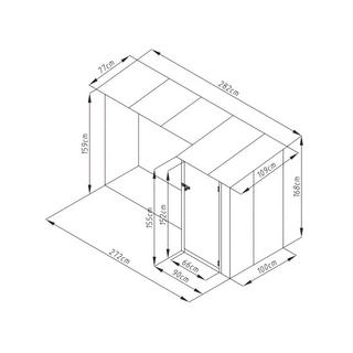 Vente-unique Abri bûches métal avec rangement en acier galvanisé 3,49 m3 - 2 stères - L282 x P109 x H168 cm - DORWOOD  