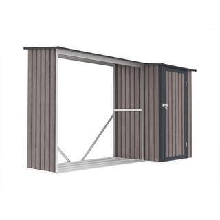 Vente-unique Casetta per ceppi di legno Metallo magazzino Acciaio galvanizzato 3,49 m3 2 steri L282xP109xH168cm - DORWOOD  