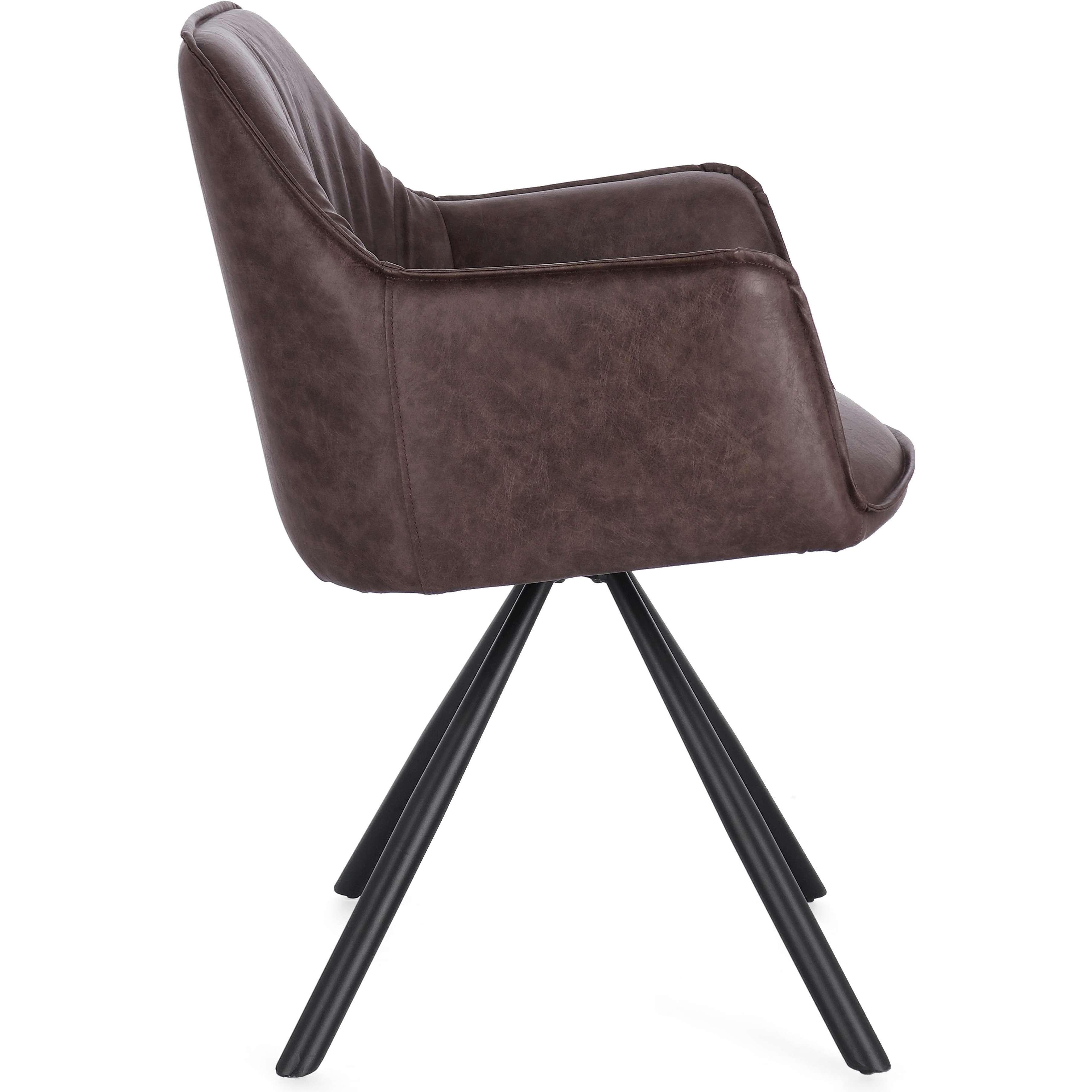 mutoni Chaise pivotante Breval marron foncé  