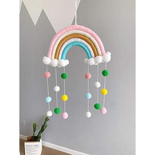 Alopini Makramee Regenbogen Wandbehang Heimdekoration Boho Raumdekoration Hand gewebt Wandteppich Kinder  