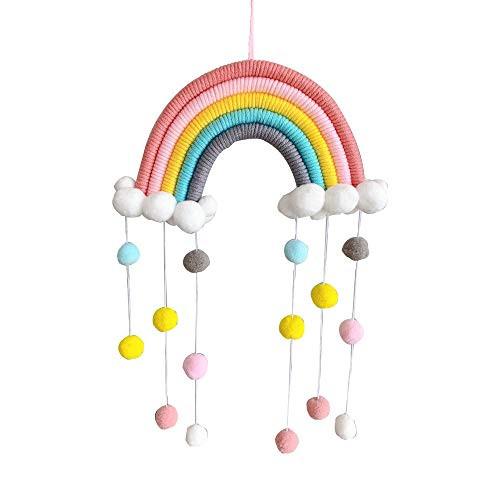 Alopini Makramee Regenbogen Wandbehang Heimdekoration Boho Raumdekoration Hand gewebt Wandteppich Kinder  