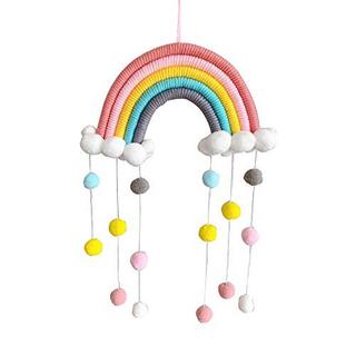 Alopini Makramee Regenbogen Wandbehang Heimdekoration Boho Raumdekoration Hand gewebt Wandteppich Kinder  