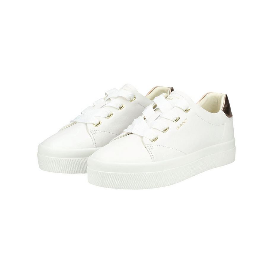 GANT Weisse Low Top Sneaker mit metallischem Fersenband  