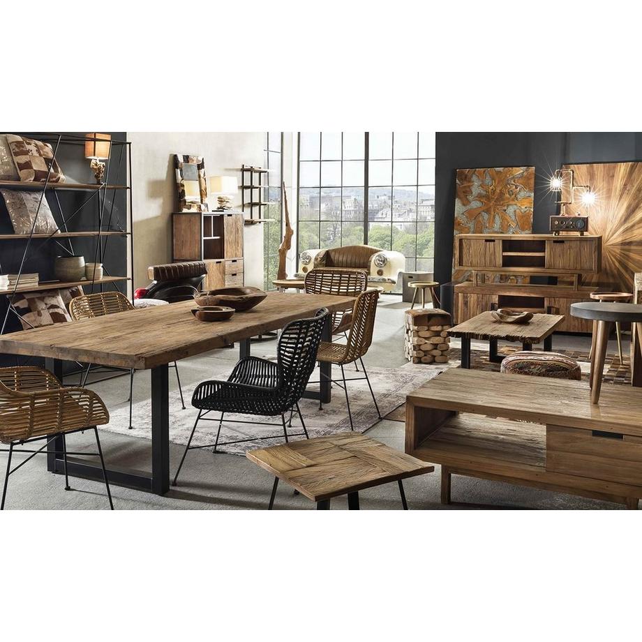 mutoni Tavolo 240x100 cm - teak naturale riciclato - ferro nero  