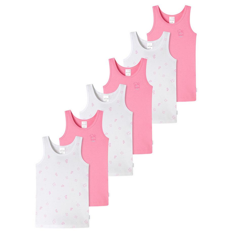 6er Pack Kids Girls Feinripp Organic Cotton - Unterhemd