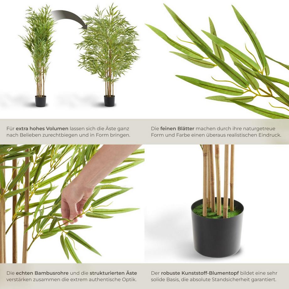 Tectake Albero di bambù artificiale Bambosa Varie misure  