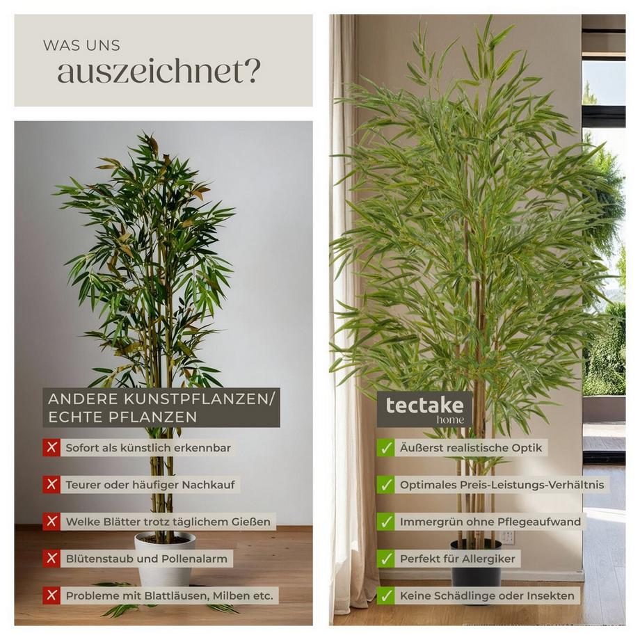 Tectake Albero di bambù artificiale Bambosa Varie misure  