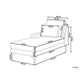 Beliani Chaise longue côté droit en Polyester Minimaliste EWRON  