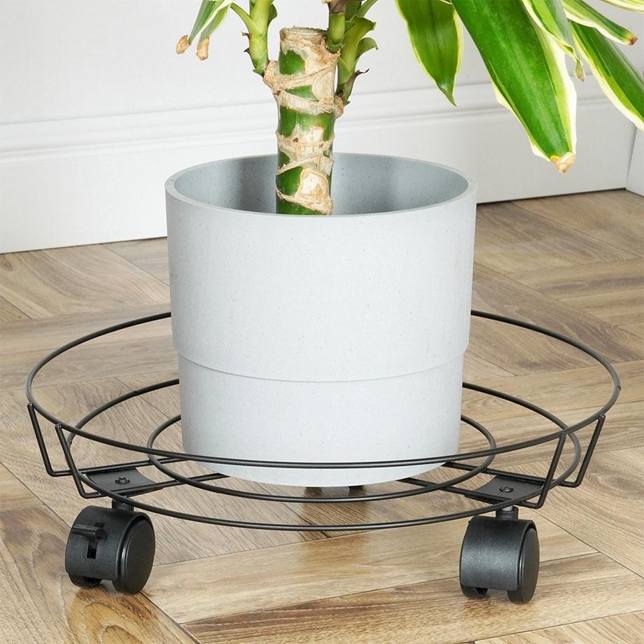 ProGarden  Pot de fleurs pratique et robuste sur roulettes avec blocage des roulettes 