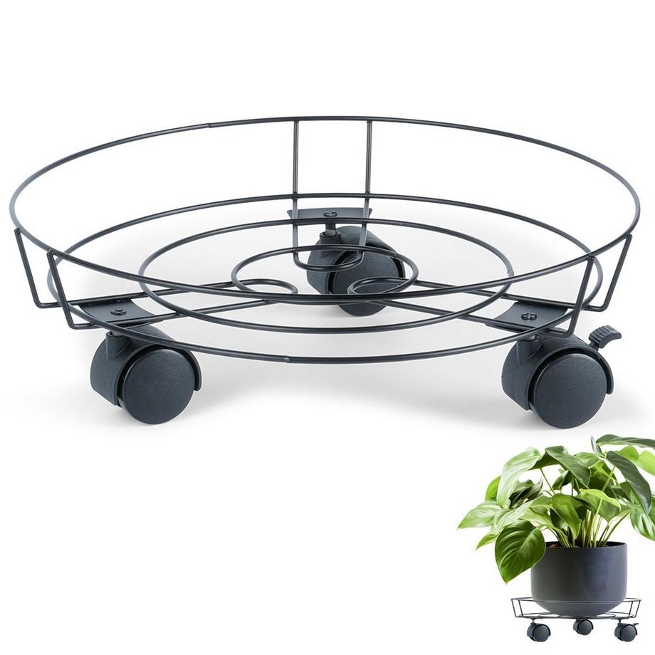 ProGarden  Pot de fleurs pratique et robuste sur roulettes avec blocage des roulettes 