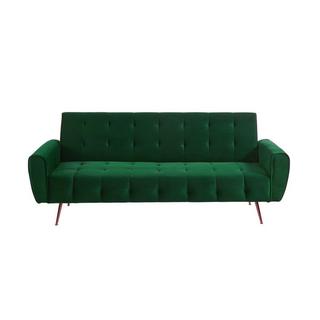 Vente-unique Schlafsofa Klappsofa 3Sitzer Samt Tannengrün POLANI  